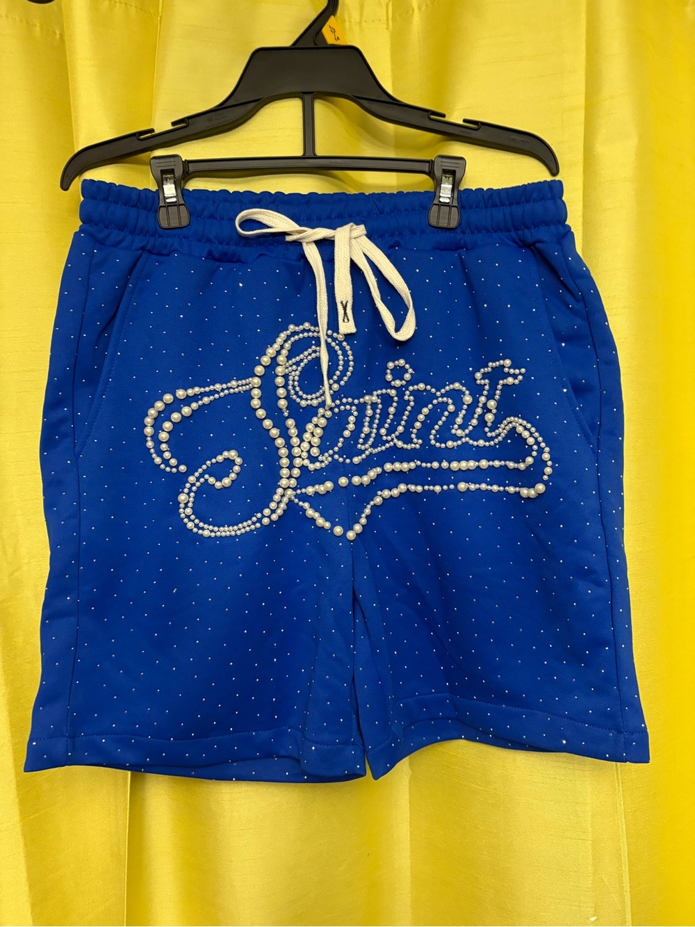 ROMWE Royal Blue Embellished Men's Drawstring Shorts